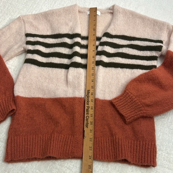 Liam & Co open front cardigan long sleeves orange green cream small - Picture 8 of 10